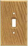 Brainerd 64672 Wood Square Single Toggle Switch Wall Plate / Switch Plate / Cover, Medium Oak