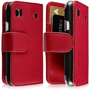 Seluxion - Housse coque étui portefeuille pour Samsung Galaxy SCL i9003 couleur rouge