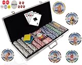 650 11.5 Gram Clay Composite Poker Chips Chipset with Two Different Designs and Many Extra Accessories.