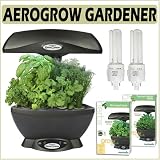 AeroGrow Ultimate Kitchen Gardener  in Black with AeroGarden Gourmet Herb/ Italian Herb Pods Grow Bulbs