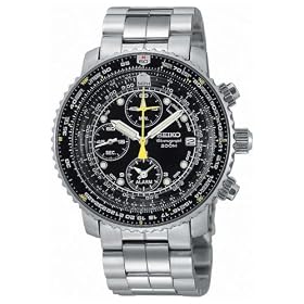 Seiko� Men's Alarm Chronograph Flight Computer Watch