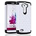 Fosmon HYBO-SD Diamond Star Design Hybrid Case for LG G3 [All Carriers] - Retail Packaging (White/Black)