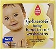Johnson's Baby Head-to-Toe Disposable Washcloths, 14 Count