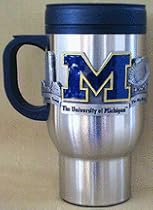 Michigan Wolverines NCAA Pewter Stainless Steel Travel Mug