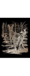 Copper Engraving Kangaroo & Baby