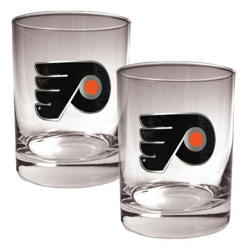 NHL Philadelphia Flyers Two Piece Rocks Glass Set - Primary Logo
