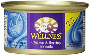 Wellness Canned Cat Food, Chicken and Herring Recipe, 24-Pack of 3-Ounce Cans