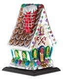 Thomas Pacconi Hand-Painted Glass 10-Inch Gingerbread House Figurine With Wood Base
