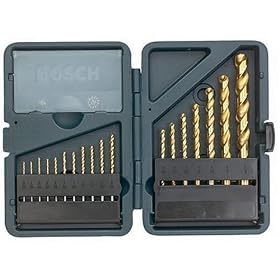 Bosch TI118 18 Piece Titanium Twist Drill Bit Assortment with Plastic Case by Bosch