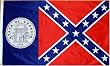 Georgia "Rebel" Flag - 3 foot by 5 foot Polyester (NEW)