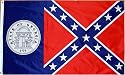 Georgia "Rebel" Flag - 3 foot by 5 foot Polyester (NEW)