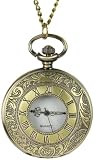 Vintage Style Roman Numeral Locket Watch Pendant with Chain