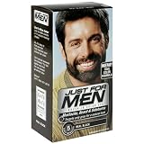 Just for Men Brush-In Color Gel for Mustache, Beard & Sideburns, Real Black M-55, 1 kit, (Case of 3)
