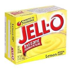 Jell-O Instant Pudding & Pie Filling, Lemon, 3.4-Ounce Boxes (Pack of 24)