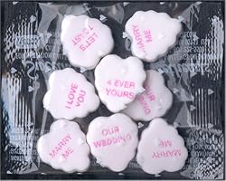 White Fluted Wedding Hearts [100/1oz. Packets]