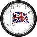 Flag of United Kingdom - Union Jack No.1 England Theme Wall Clock by WatchBuddy Timepieces (Black Frame)