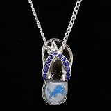 NFL Detroit Lions Crystal Flip Flop Necklace