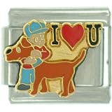 Davey & Pet Goliath Love Animals Licensed Hearts Italian Charms Bracelet Link