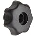 Morton Glass Fiber Reinforced Polymide Multiple Lobe Knob, Fluted Rim, Threaded Hole, M12 Thread Size x 20mm Thread Length, 63mm Diameter (Pack of 2)