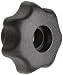 Morton Glass Fiber Reinforced Polymide Multiple Lobe Knob, Fluted Rim, Threaded Hole, M12 Thread Size x 20mm Thread Length, 63mm Diameter (Pack of 2)