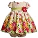 Size-3/6M BNJ-0962R 2-Piece PINK GREEN YELLOW FLORAL BORDER SHANTUNG Special Occasion Flower Girl Easter Party Dress,R00962 Bonnie Jean Baby/Newborn 3M-9M