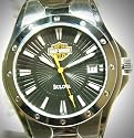 Harley Davidson Bulova Men's Watch--NEW for 2009. Black patterned dial. Luminous. All Stainless-steel. 76B141