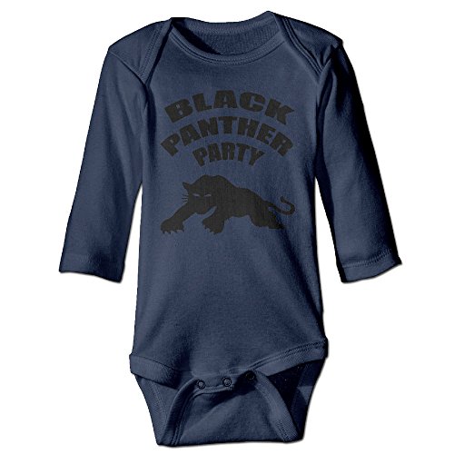 LEAF Panther Party Long-Sleeve Romper Playsuit For 6-24 Months Infant Size 12 Months Navy
