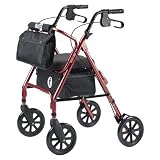 HUGO Premium Rolling Walker, Cranberry