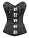 Charmian Women's Steampunk Gothic Brocade Spiral Steel Boned Corset with Buckles