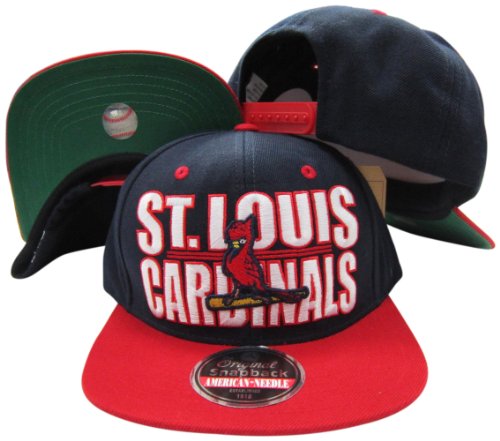 St. Louis Cardinals Block Two Tone Plastic Snapback Adjustable Plastic Snap Back Hat / Cap