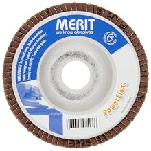 Merit Powerflex Contoured Abrasive Flap Disc, Type 29, Threaded Hole, Aluminum Backing, Zirconia Alumina