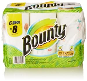 Bounty Big Roll Paper Towels, Prints, 6 Count