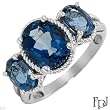 FPJ Wonderful High quality Ring With 6.76ctw Genuine Topazes Made in 14K White Gold. Total item weight 5.2g - Certificate Available.