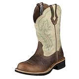 Ariat Women's Show Distressed Cowgirl Boot Round Toe Earth 6 M US