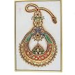 India Art Embossed Miniature Painting of Indian Jewelry Necklace on Marble Plate