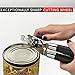Professional Heavy Duty Safety Manual Can Tin Opener, Stainless Steel Ergonomic Anti Slip Design, Smooth Edge No Sharp Cuts, Built In Bottle Opener, Best For Arthritis Seniors