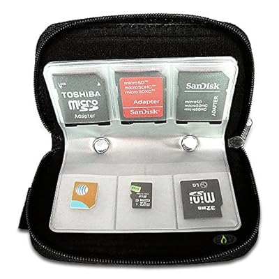 Memory Card Case Holder , E LV Premium Quality Protective 22 Slots SD Card Carrying Case - Portable Memory Card Storage Wallet / Pouch Case - BLACK