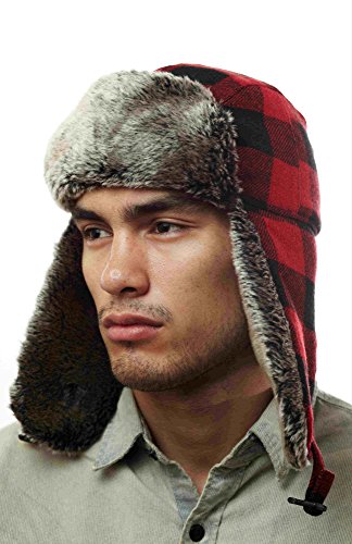 Plaid Bomber Hat Complete Inner Lining Hat for Skiing, Snowboarding Men and Women