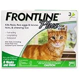 Merial Frontline Plus Flea and Tick Control for Cats and Kittens, 3 Doses, For Cats 8 Weeks and Older