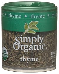 Simply Organic Thyme Leaf Whole Certified Organic, 0.28-Ounce Containers (Pack of 6)