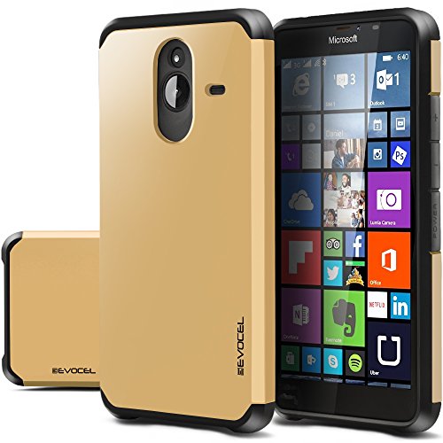 Nokia Lumia 640 XL Case, Evocel® Dual Layer Armor Protector Case For Nokia Lumia 640 XL- Retail Packaging, Gold Medal