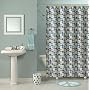 Art Deco Dots Multi-colored Cotton Fabric Shower Curtain - 72 in. W x 72 in. L