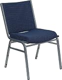 Heavy Duty, 3'' Thickly Padded, Navy Patterned Upholstered Stack Chair [XU-60153-NVY-GG]
