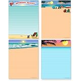 Beach Note Pad Pack - 4 Assorted Beach Theme Pads