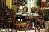 Pedestal Formal Dining Table in Brown Cherry Finish
