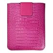 Universal iPad Protective Sleeve, Snap Closure, Genuine Crocodile Embossed Leather, Green