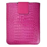 Universal iPad Protective Sleeve, Snap Closure, Genuine Crocodile Embossed Leather, Green