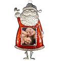 Metallic Santa LCD Ornament - 1.8"