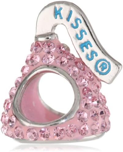 Hershey Jewelry Sterling Silver and Light Pink Swarovski Elements 3D Slide Charm