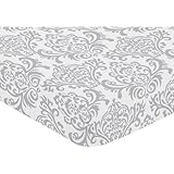 Fitted Crib Sheet for Elizabeth Baby/Toddler Bedding by Sweet Jojo Designs - Damask Print